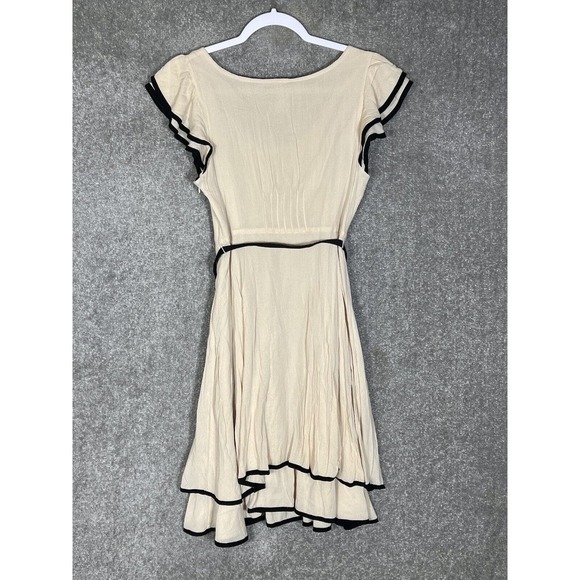 Anthropologie‎ Maeve Time Gone By Dress Womens Size 10P Belted Flutter Sleeve - Picture 2 of 9